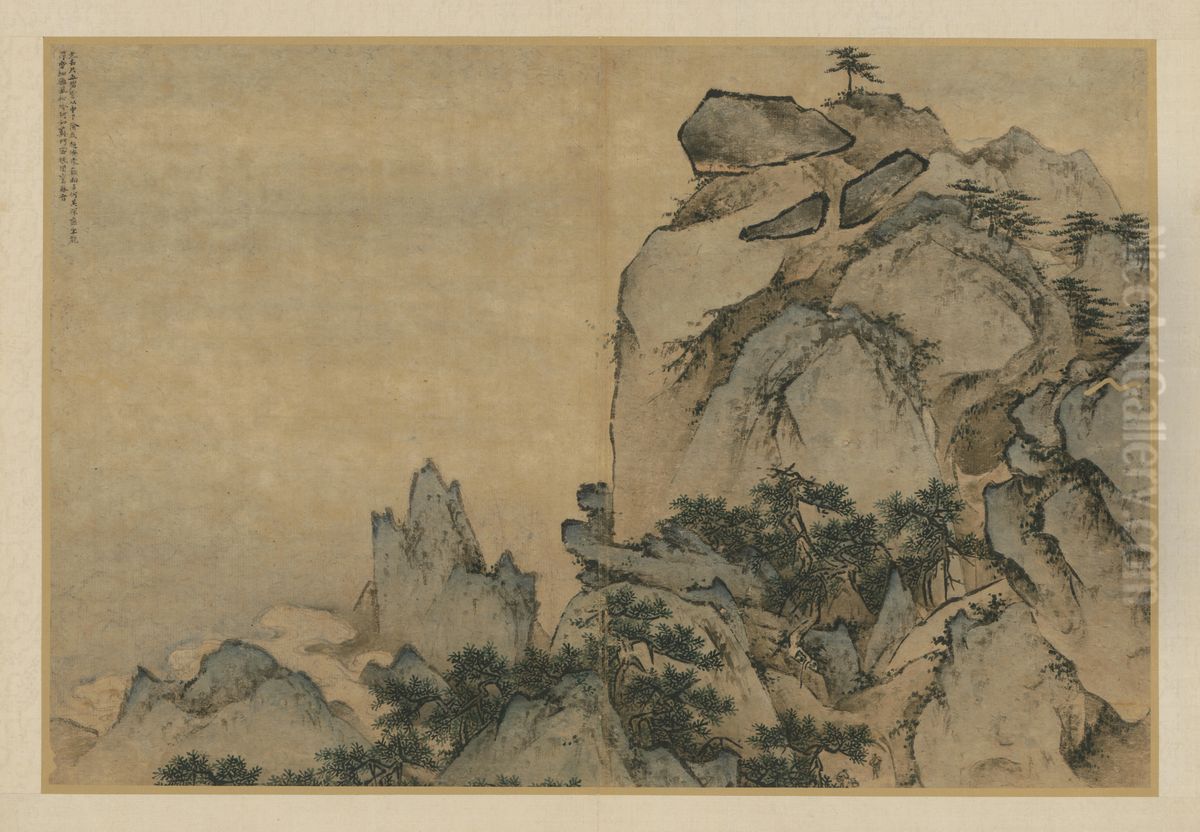 <<wang lu hua shan tu ce>> Oil Painting by Wang Lu