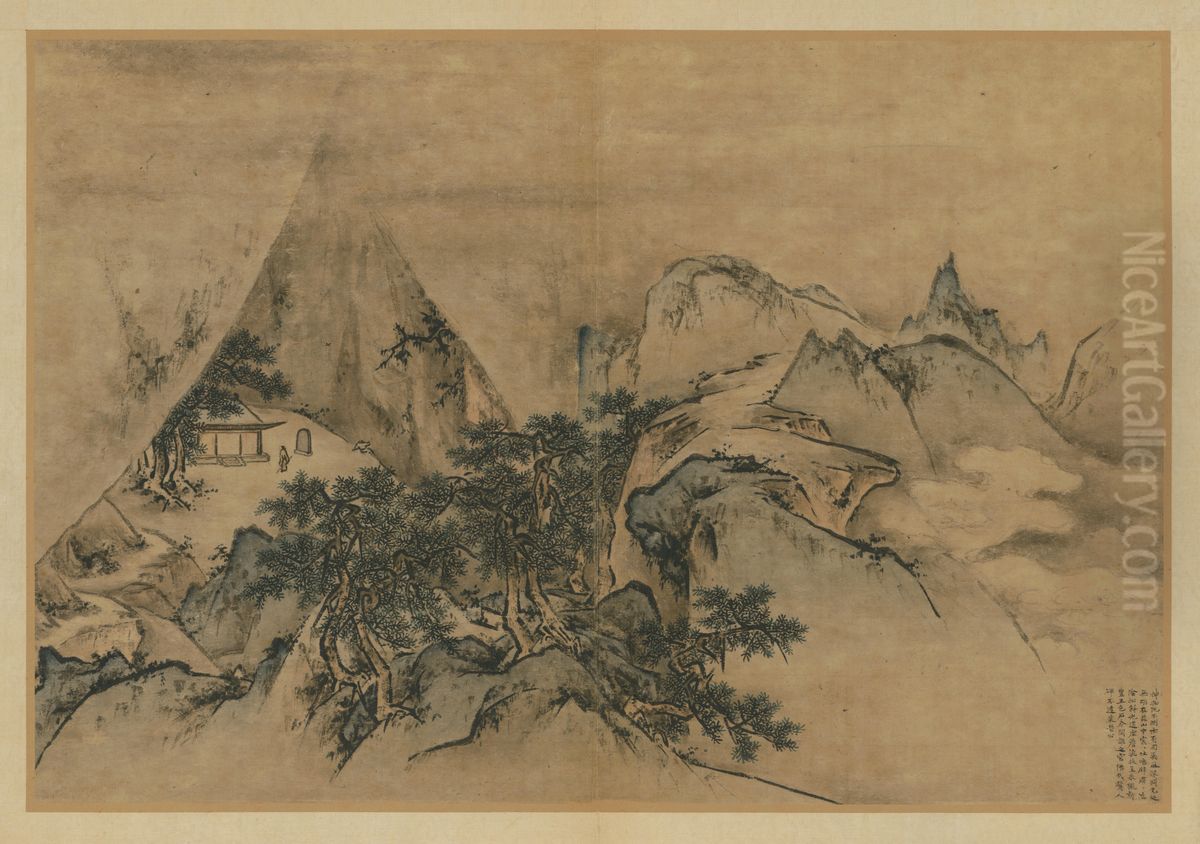 <<wang lu hua shan tu ce>> Oil Painting by Wang Lu