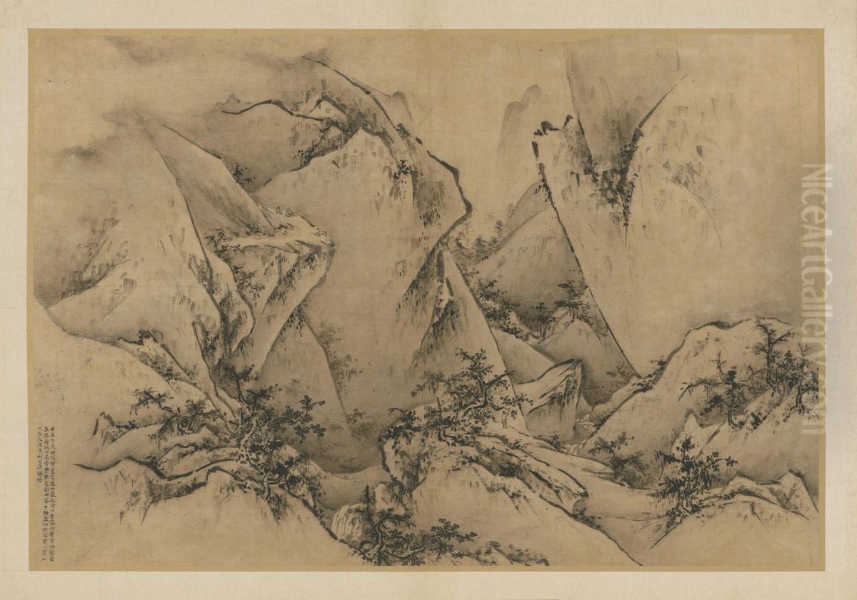 <<wang lu hua shan tu ce>> Oil Painting by Wang Lu