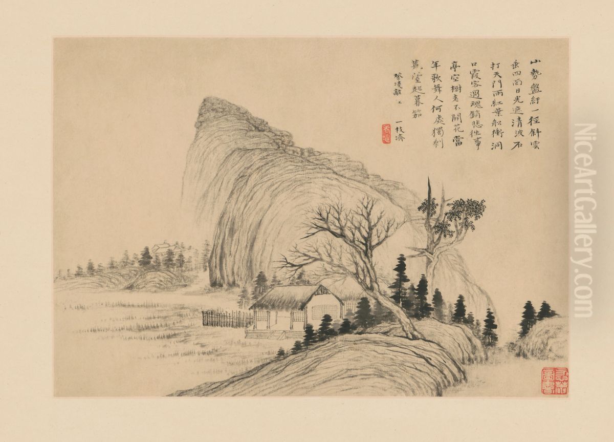 <<yuan ji shan shui ce>> Oil Painting by Shitao Daoji