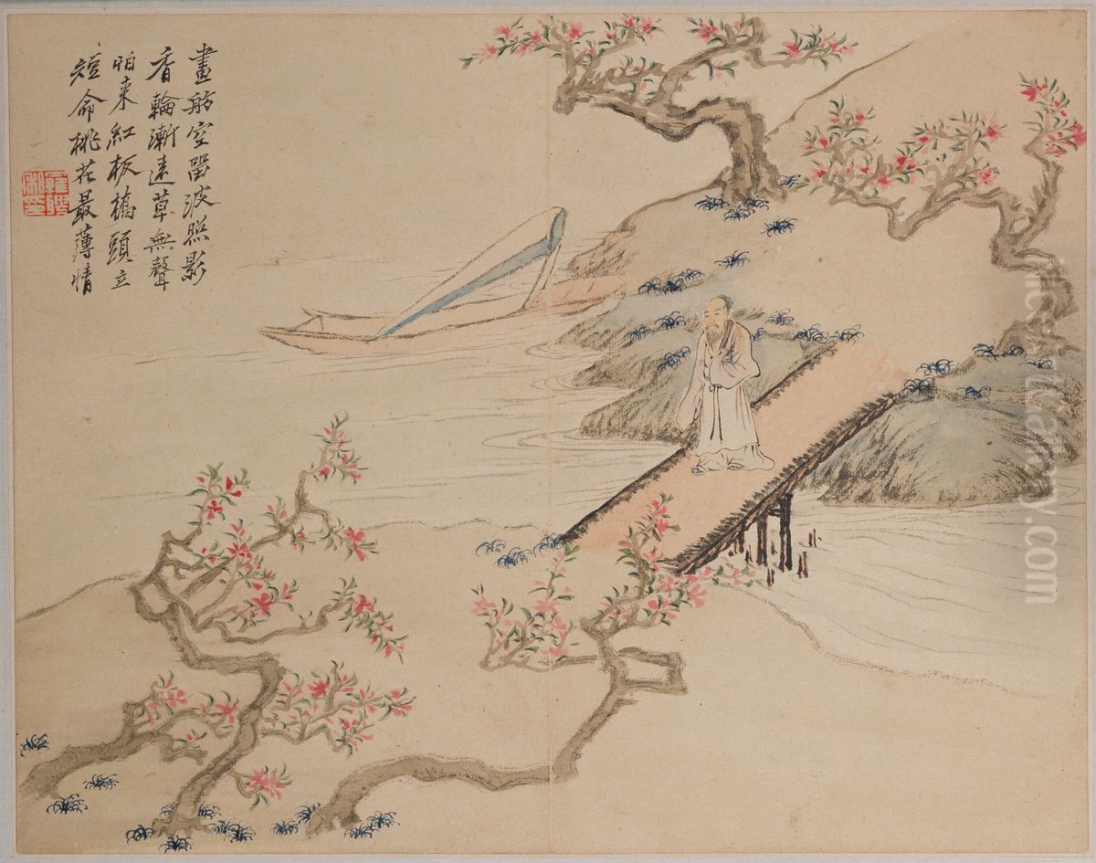 <<luo pin ren wu shan shui ce>> Oil Painting by Luo Ping