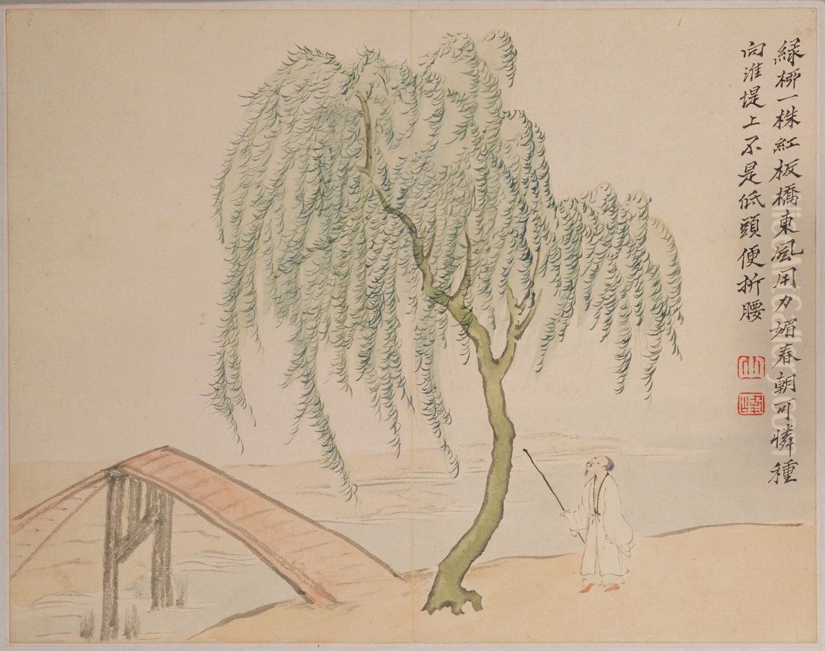 <<luo pin ren wu shan shui ce>> Oil Painting by Luo Ping