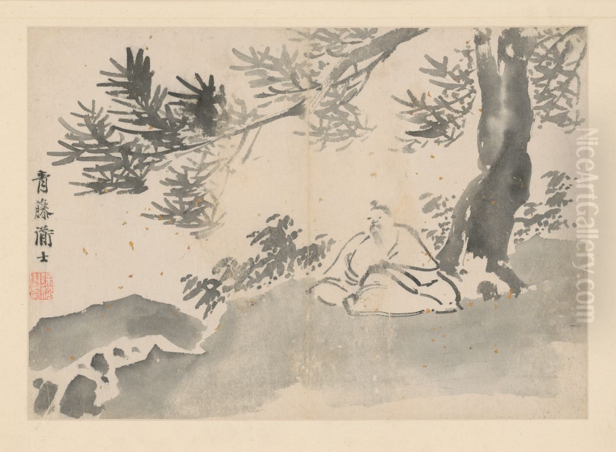 <<xu wei ren wu hua hui ce>> Oil Painting by Xu Wei