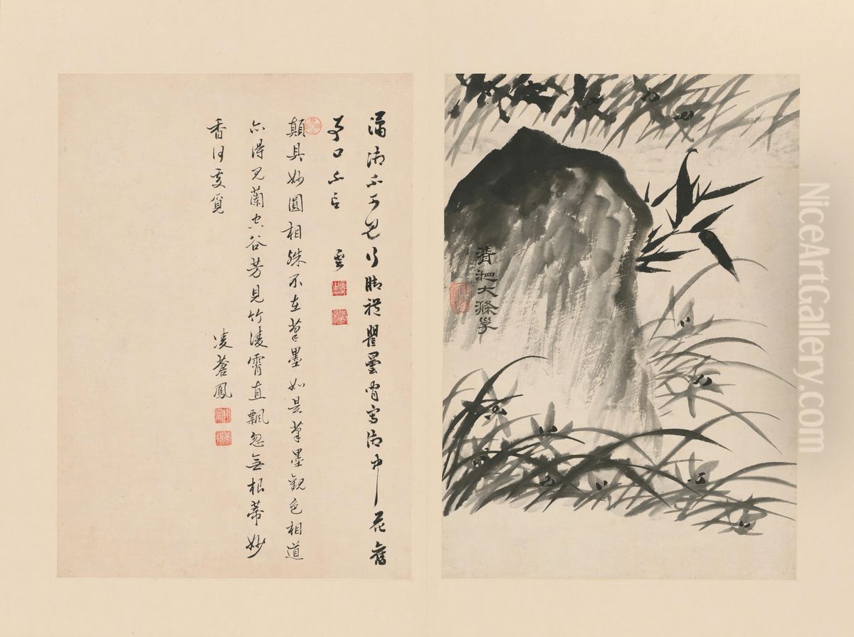 <<yuan ji lan zhu ce-lan zhu shi>> Oil Painting by Shitao Daoji