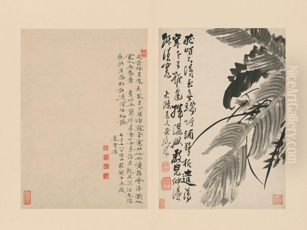 <<yuan ji lan zhu ce-jiao ye lan cao>> Oil Painting by Shitao Daoji