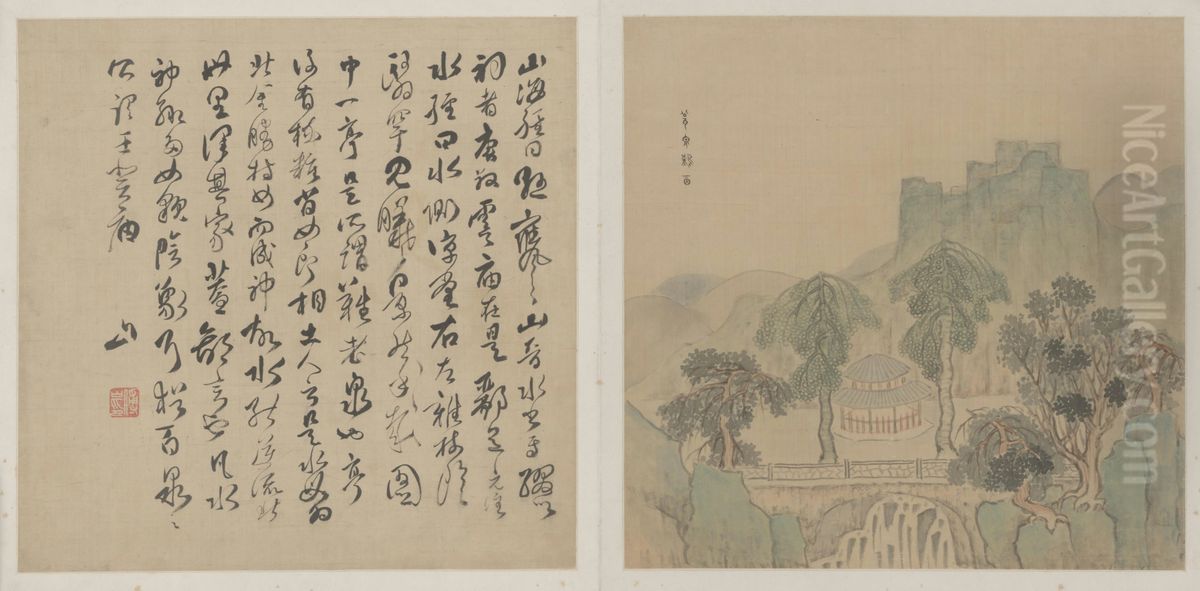 <<fu shan shan shui ce di er kai>> Oil Painting by Fu Shan