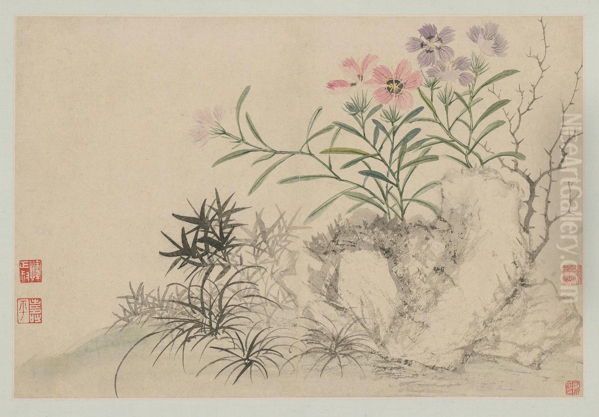 <<yun shou ping hua hui shan shui ce>> Oil Painting by Yun Shouping