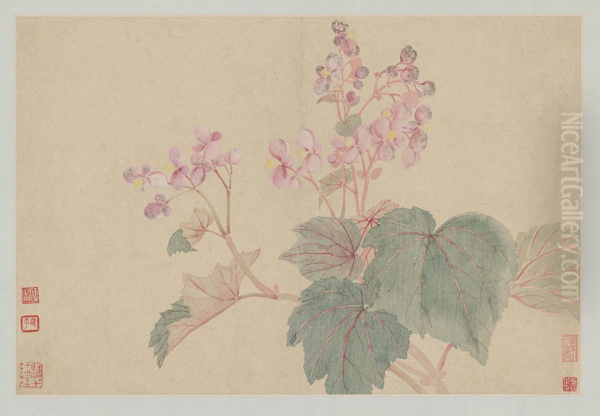 <<yun shou ping hua hui shan shui ce>> Oil Painting by Yun Shouping