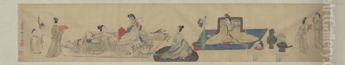 <<chen hong shou shi nu tu juan>> Oil Painting by Chen Hongshou