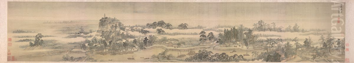 <<wang hui bai di ye yue tu juan>> Oil Painting by Wang Hui