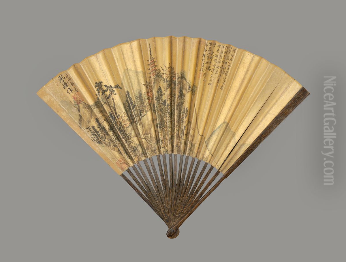 <<wen zheng ming hua hu qiu tu yong yan shu shi cheng shan>> Oil Painting by Wen Zhengming