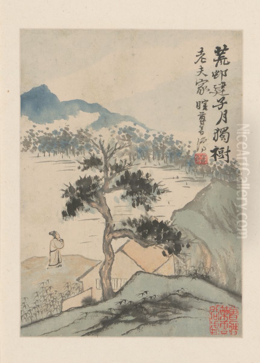 <<shi tao shan shui tu ce>> Oil Painting by Shitao Daoji