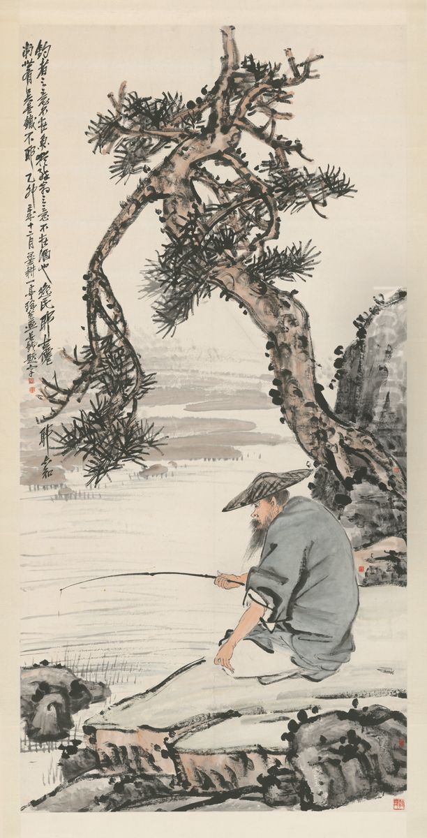 <<ni tian, wang zhen, cheng zhang deng san jia he hua song yin chui diao zhou>> Oil Painting by Zhang Cheng