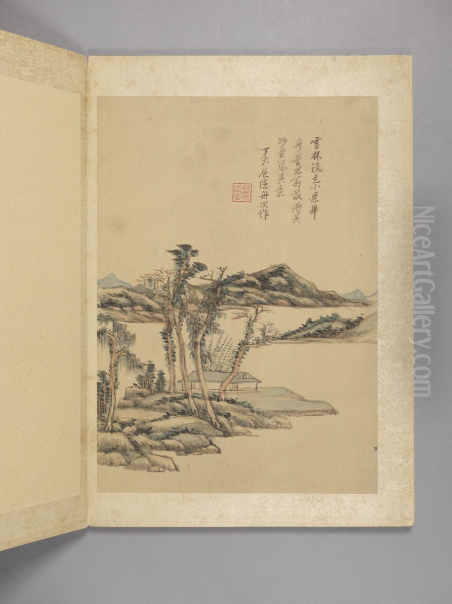 <<wang yuan qi fang gu shan shui ce>> Oil Painting by Wang Yuanqi