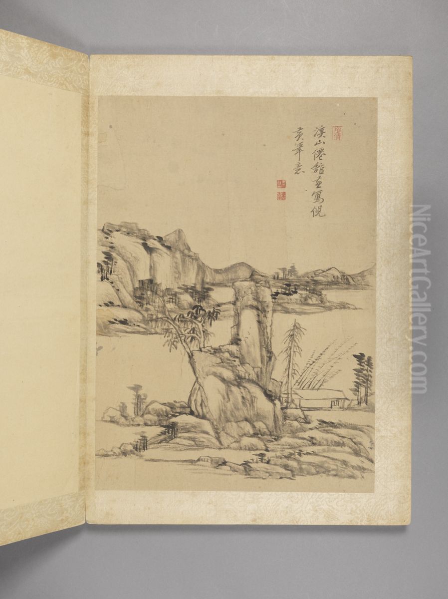 <<wang yuan qi fang gu shan shui ce>> Oil Painting by Wang Yuanqi