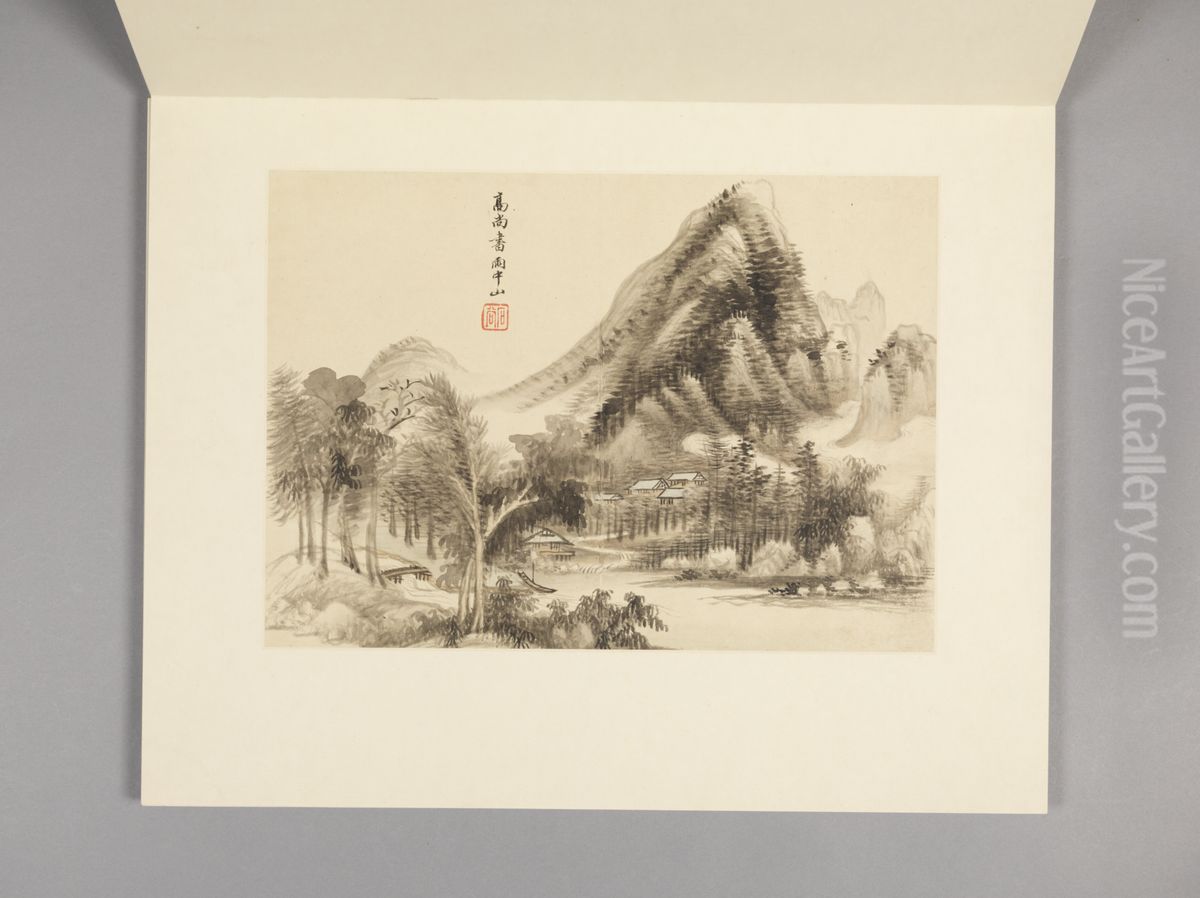 <<wang hui fang gu shan shui ce>> Oil Painting by Wang Hui