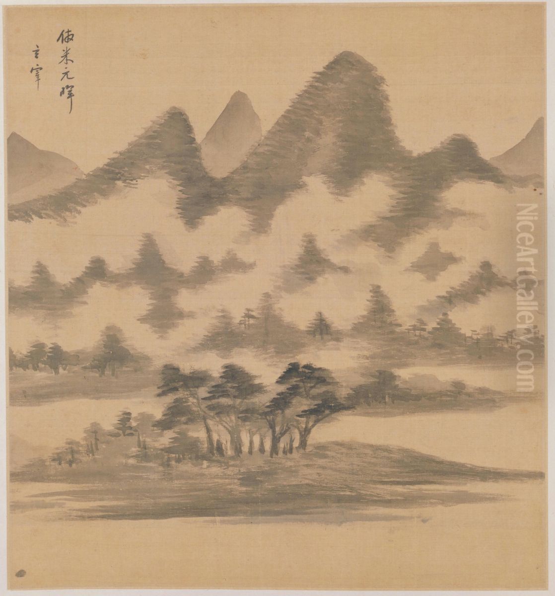 <<dong qi chang shan shui tu ce>> Oil Painting by Dong Qichang