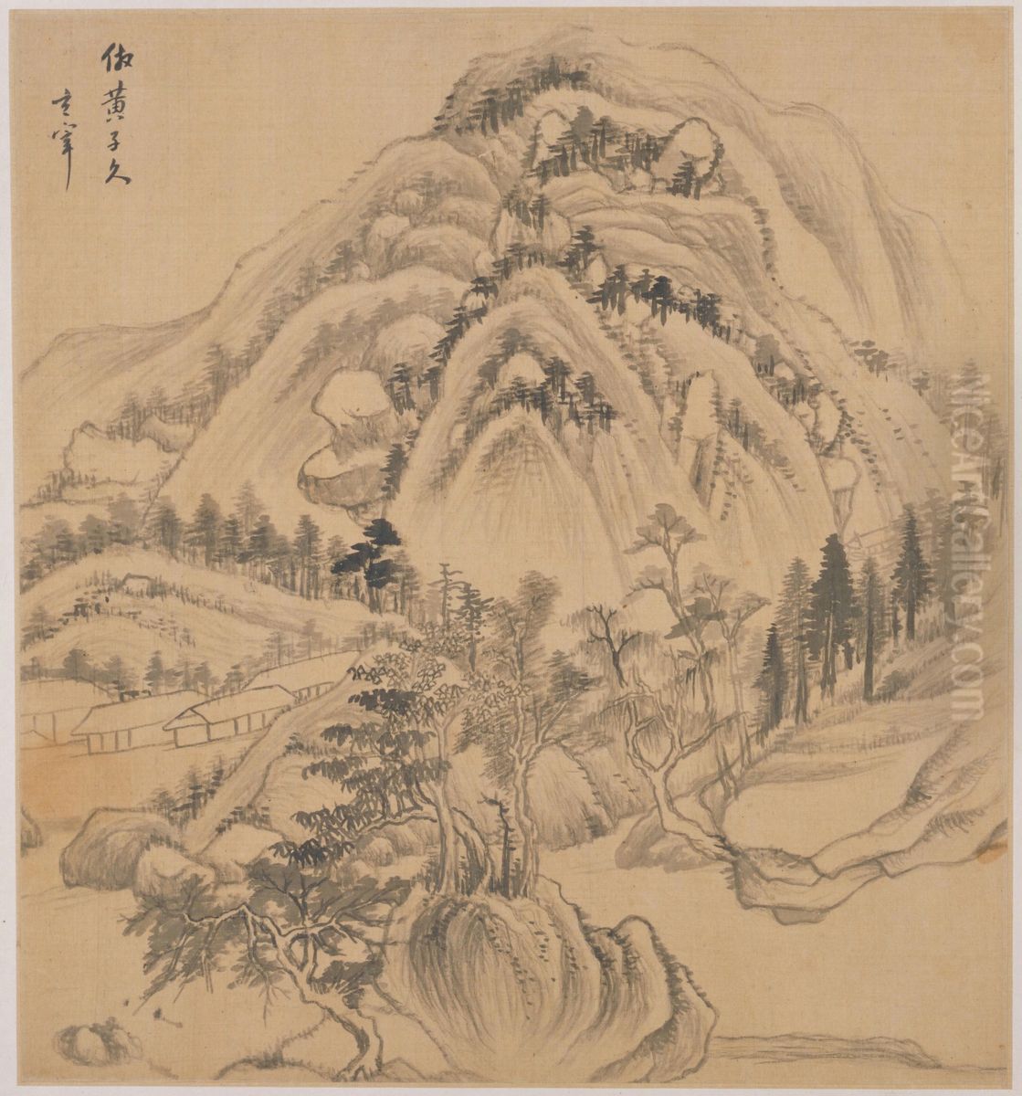 <<dong qi chang shan shui tu ce>> Oil Painting by Dong Qichang