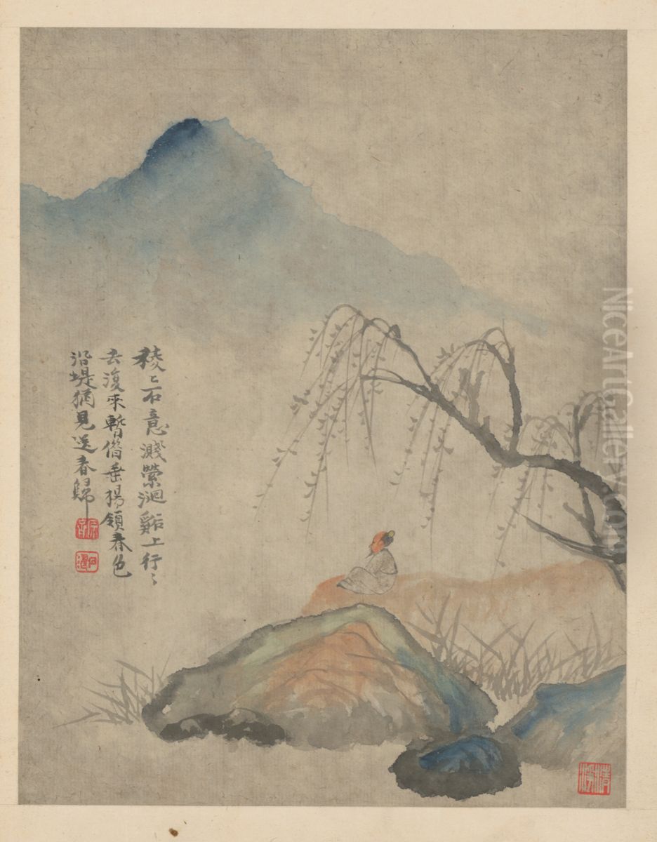 <<yuan ji za hua tu ce>> Oil Painting by Shitao Daoji