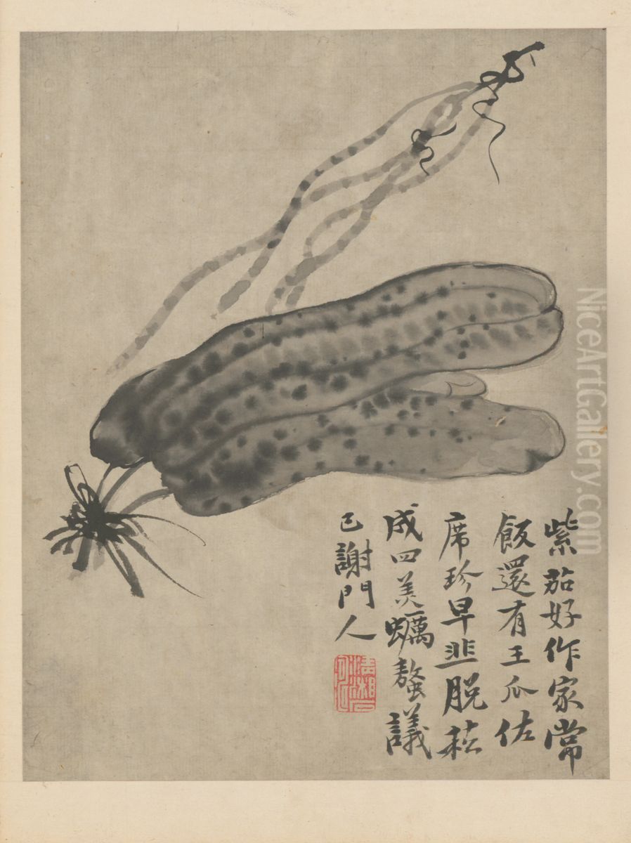 <<yuan ji za hua tu ce>> Oil Painting by Shitao Daoji