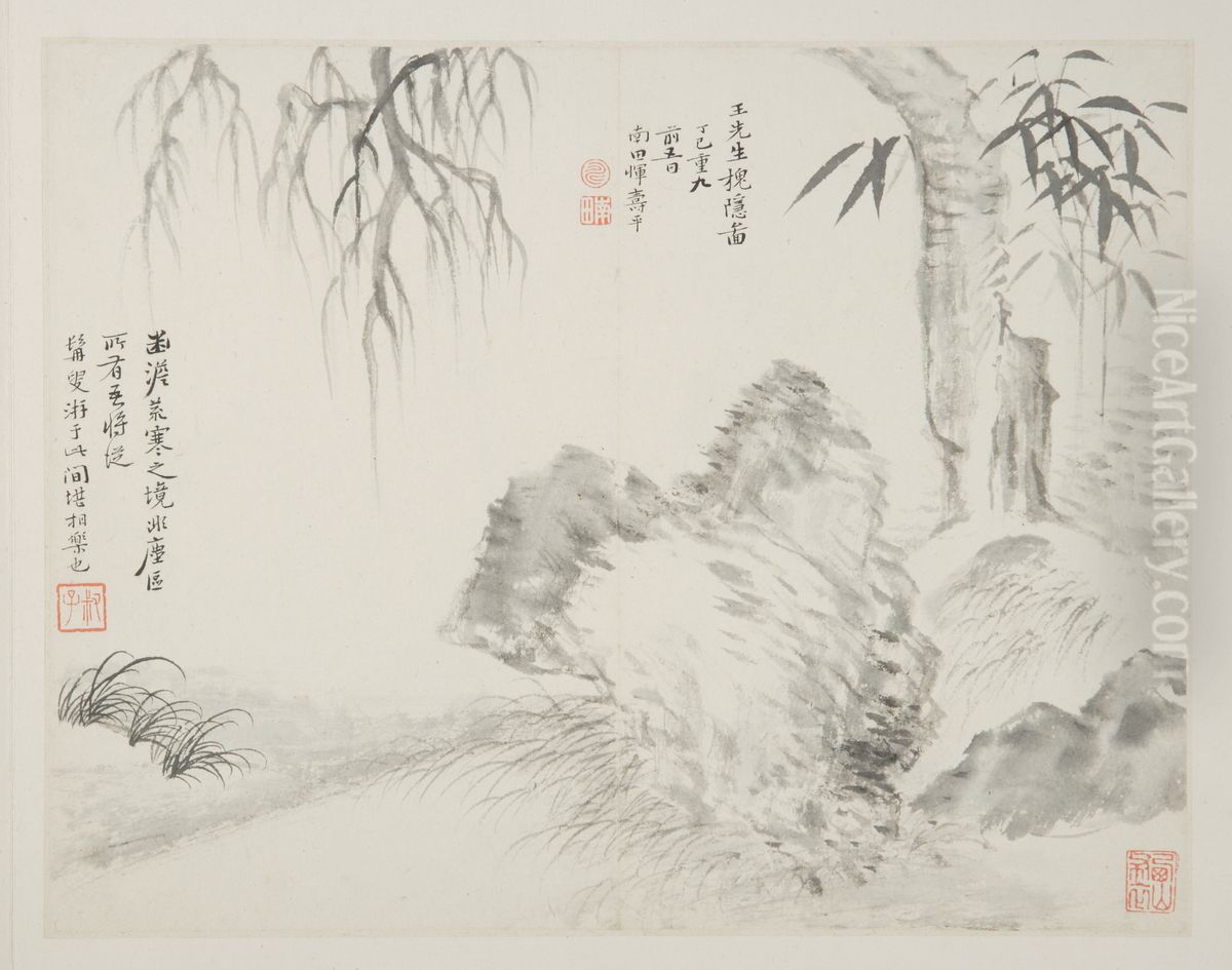 <<wang hui, yun shou ping huai yin tu ce>> Oil Painting by Wang Hui