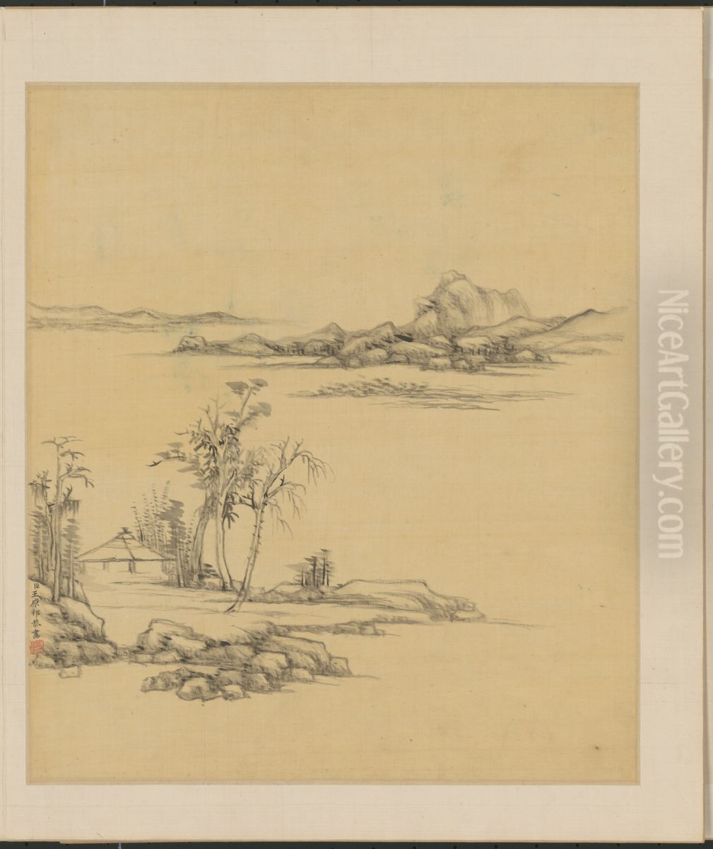 <<wang yuan qi shan shui ce>> Oil Painting by Wang Yuanqi