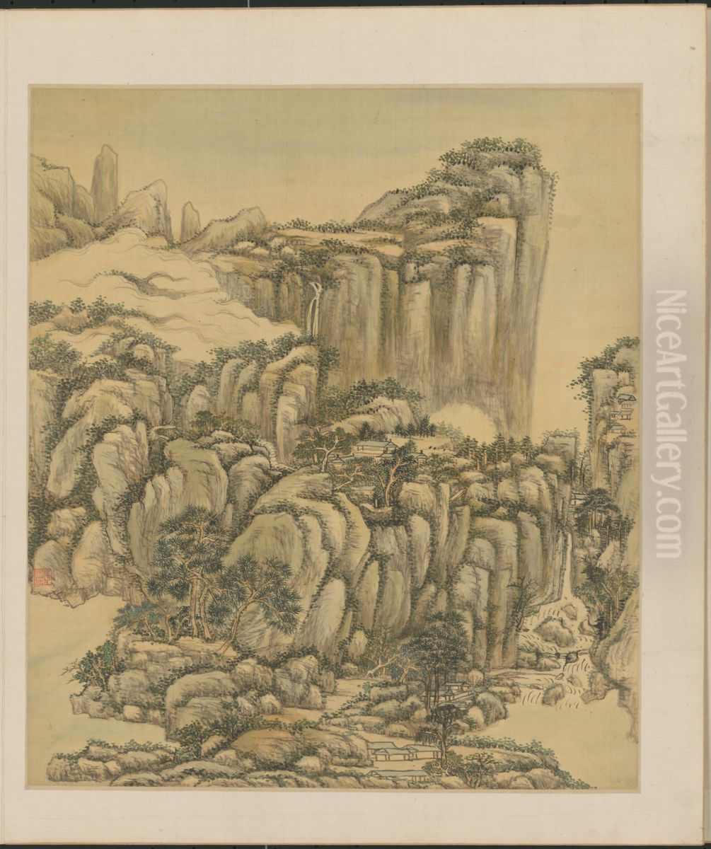 <<wang yuan qi shan shui ce>> Oil Painting by Wang Yuanqi