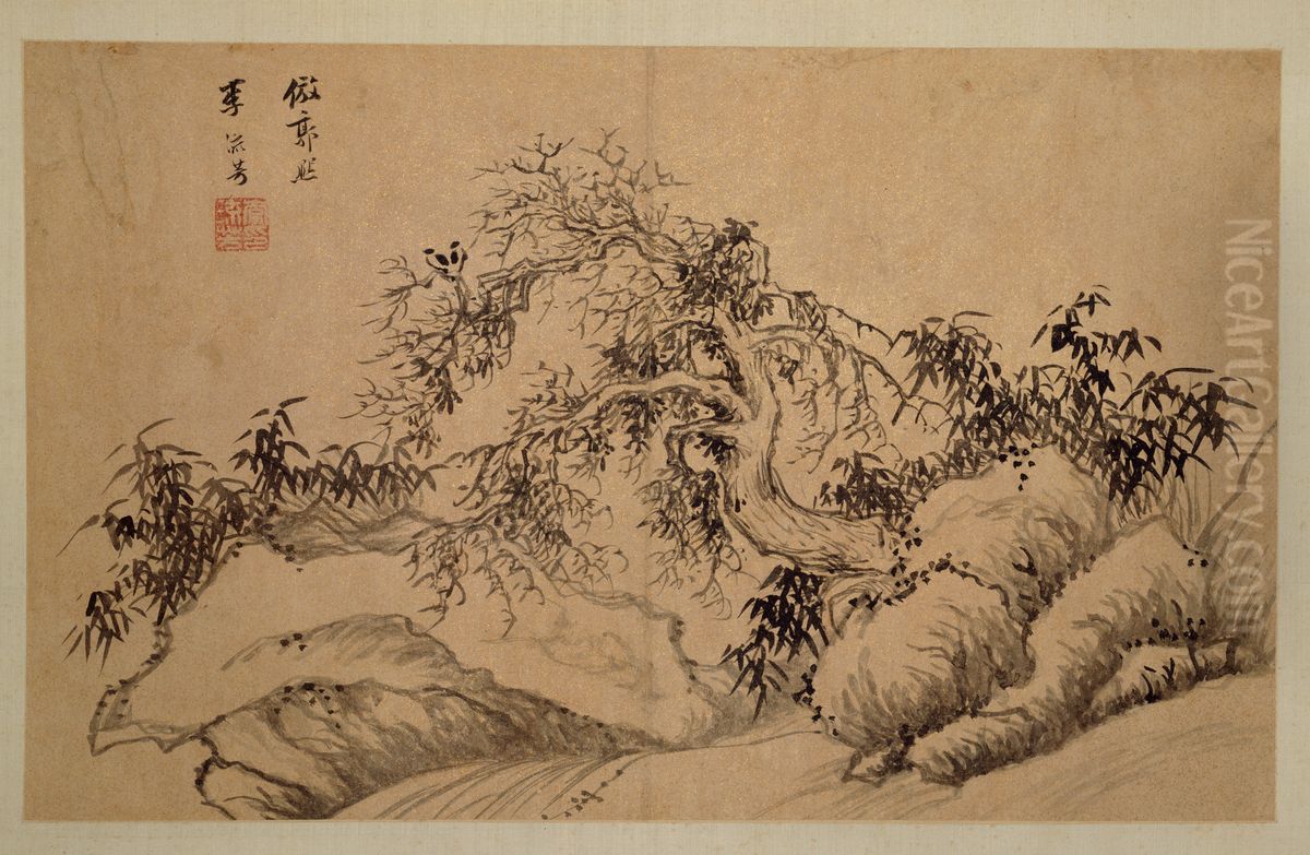 <<li liu fang shan shui tu ce>> Oil Painting by Li Liufang