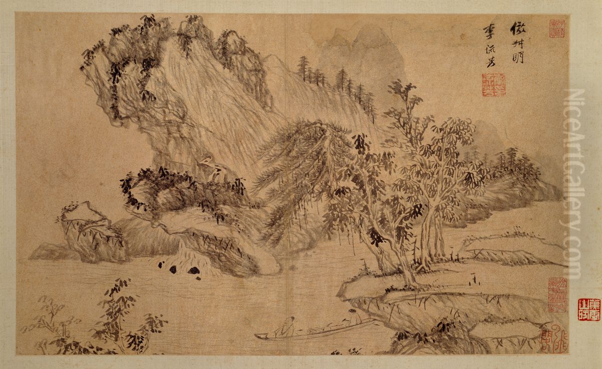 <<li liu fang shan shui tu ce>> Oil Painting by Li Liufang