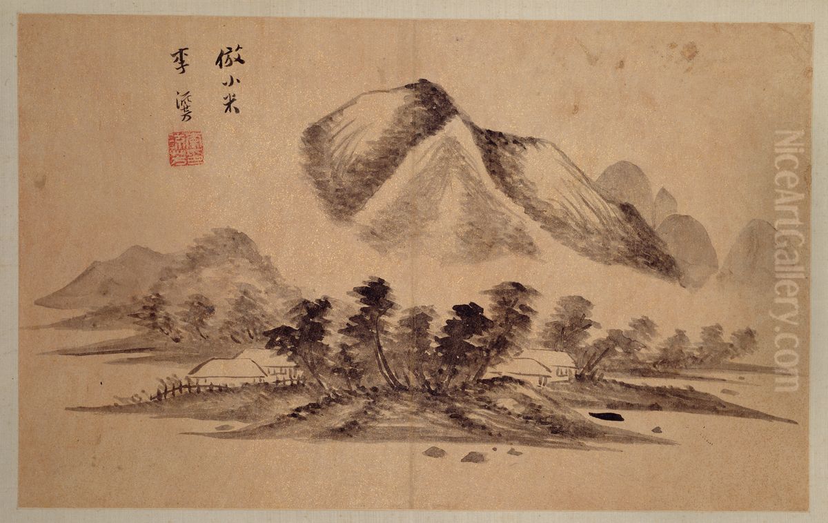 <<li liu fang shan shui tu ce>> Oil Painting by Li Liufang