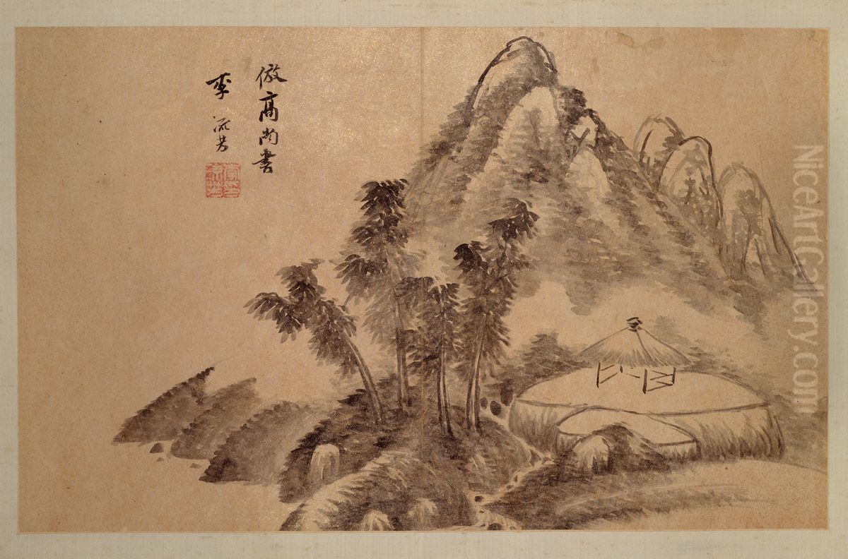 <<li liu fang shan shui tu ce>> Oil Painting by Li Liufang