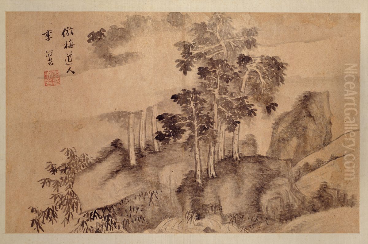 <<li liu fang shan shui tu ce>> Oil Painting by Li Liufang