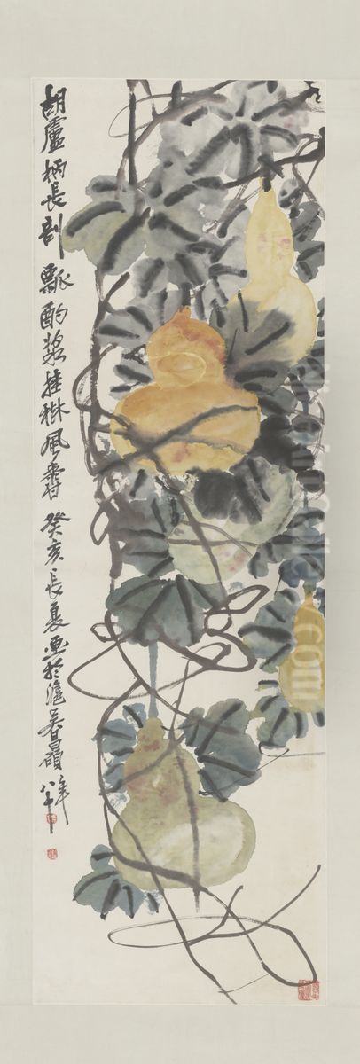 <<wu jun qing li ju ping zhou>> Oil Painting by Wu Chang-shuo