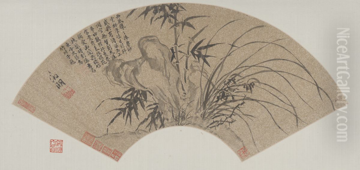 <<wen zheng ming zhu shi shan ye>> Oil Painting by Wen Zhengming