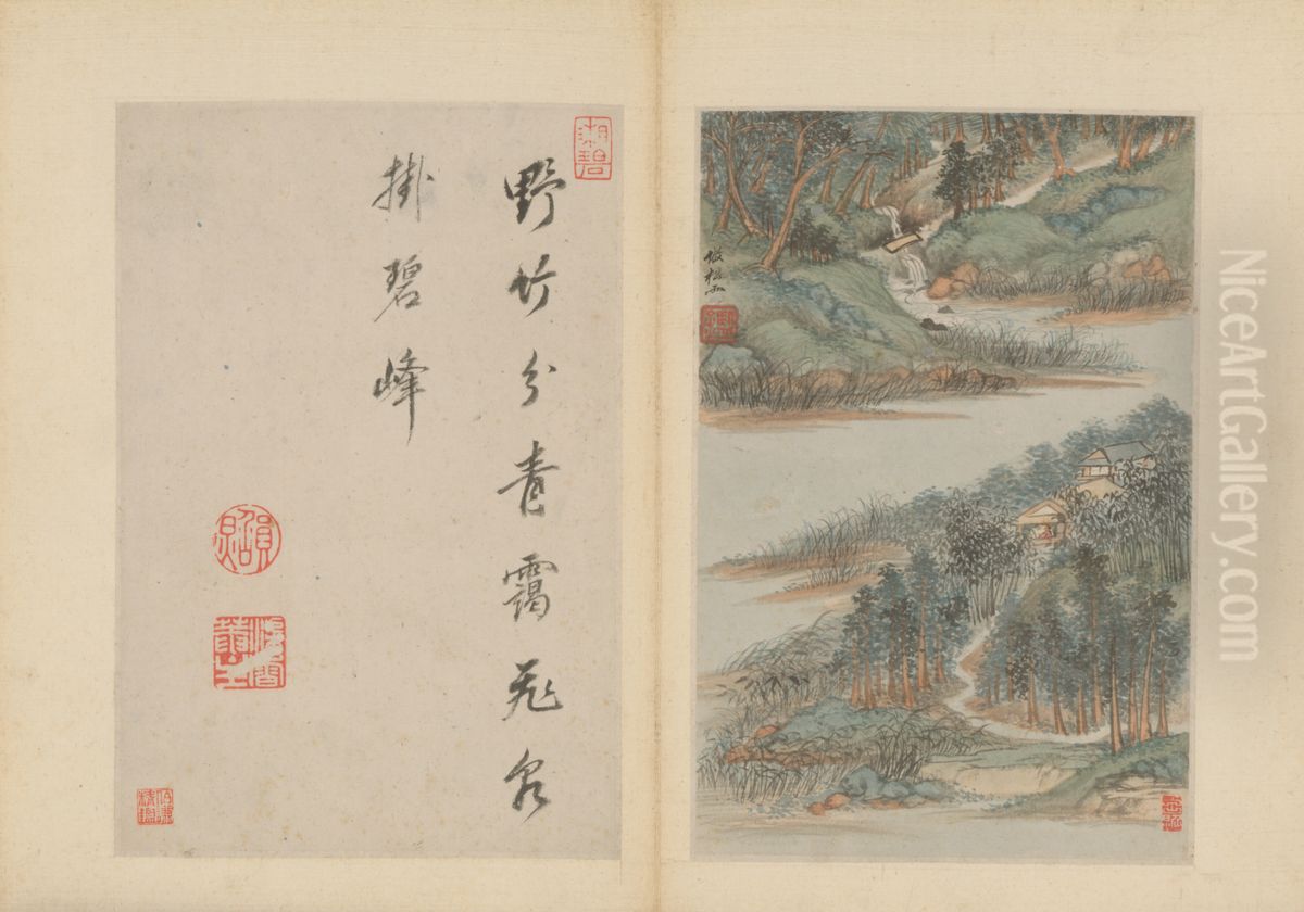 <<wang jian fang gu shu hua ce>> Oil Painting by Wang Jian