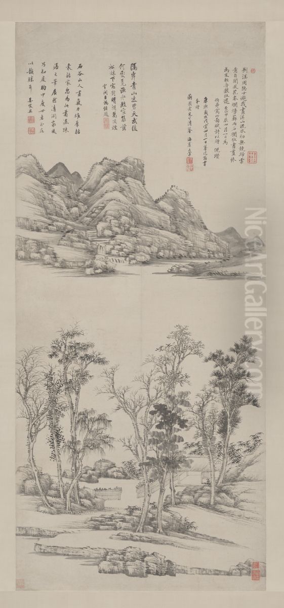 <<wang hui fang ni zan shan shui zhou>> Oil Painting by Wang Hui