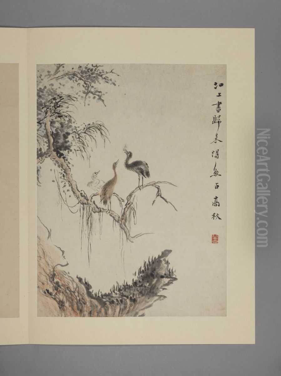 <<hua nie hua niao tu ce>> Oil Painting by Hua Yan