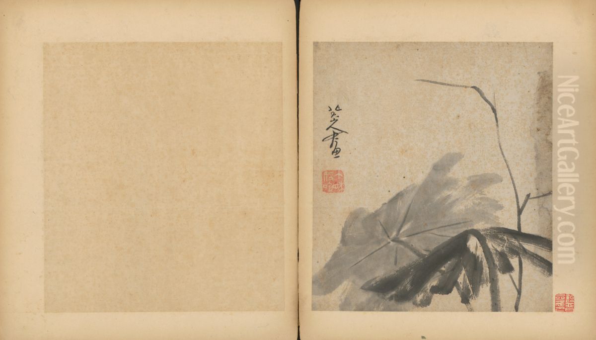 <<zhu da za hua ce>> Oil Painting by Bada Shanren