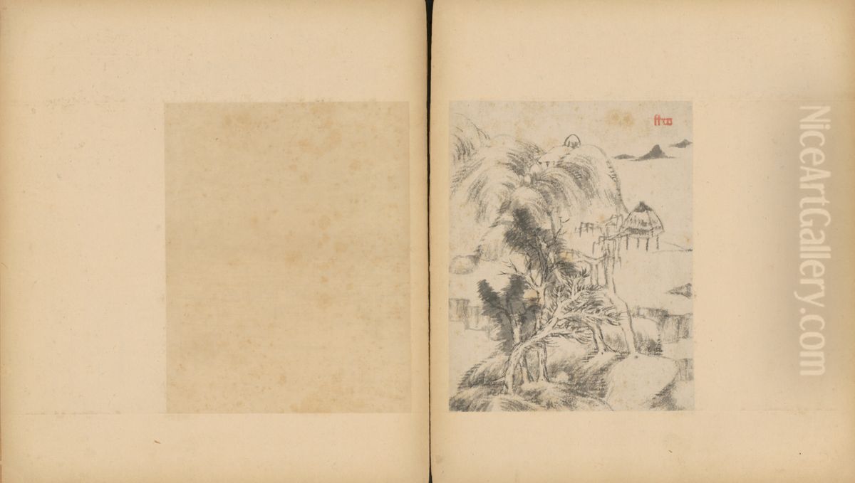 <<zhu da za hua ce>> Oil Painting by Bada Shanren