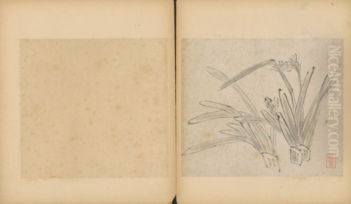 <<zhu da za hua ce>> Oil Painting by Bada Shanren