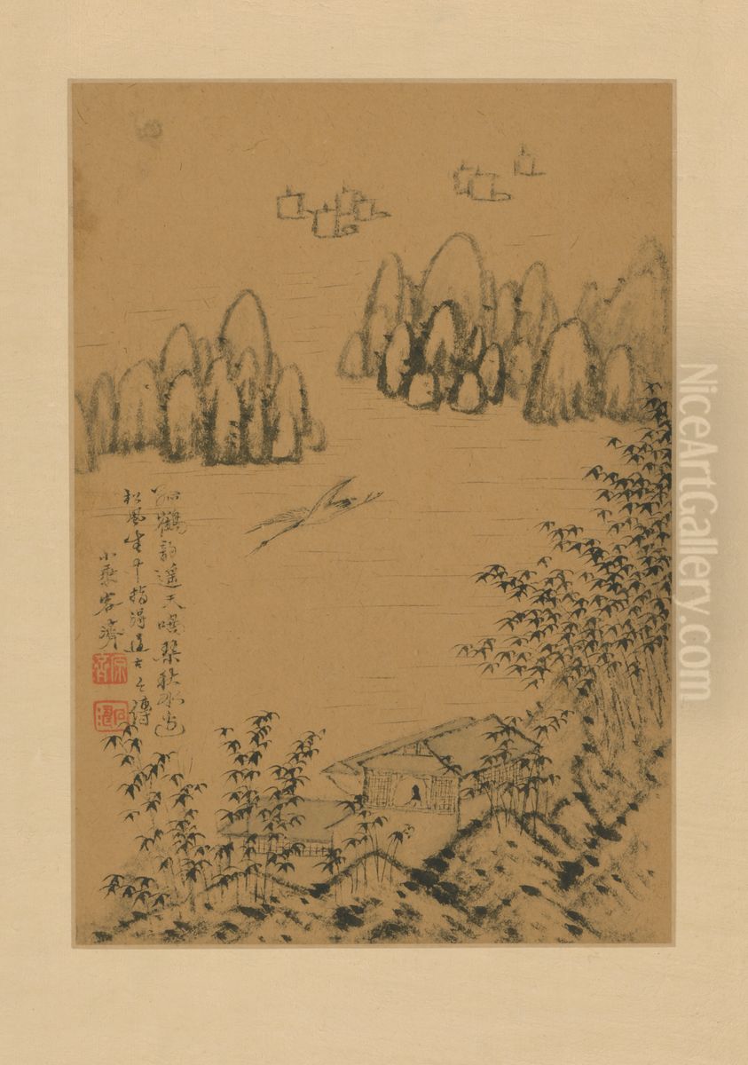 <<shi tao shan shui tu ce>> Oil Painting by Shitao Daoji