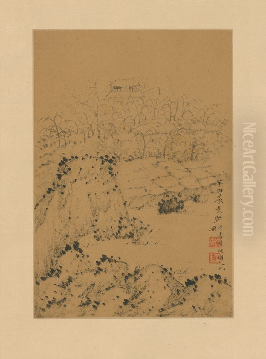 <<shi tao shan shui tu ce>> Oil Painting by Shitao Daoji
