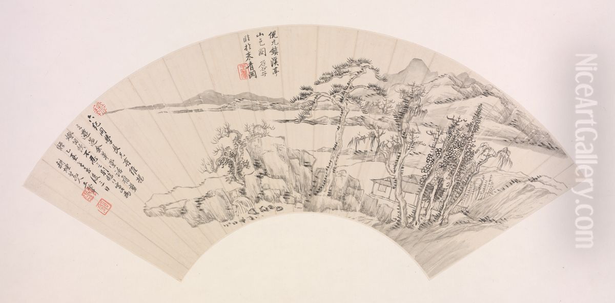 <<wang hui lin ni zan xi ting shan se tu shan mian>> Oil Painting by Wang Hui