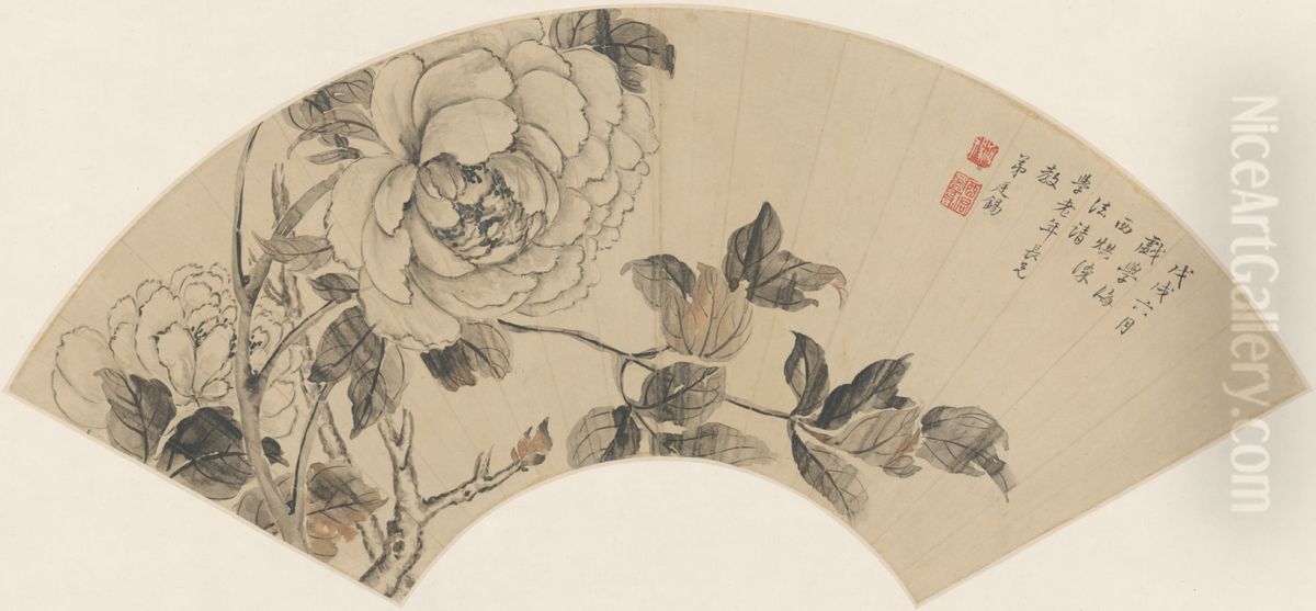 <<jiang ting xi mu dan shan mian>> Oil Painting by Jiang Tingxi