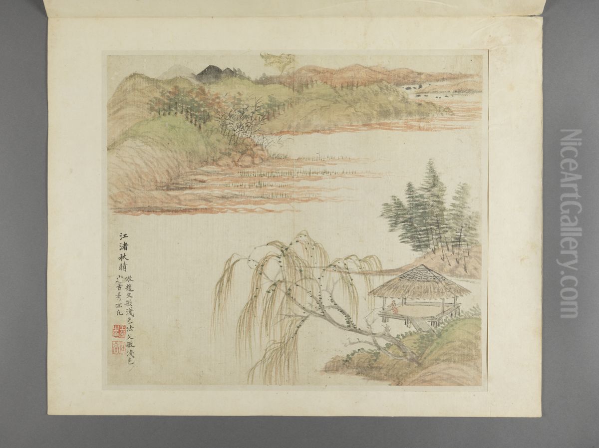 <<wang hui fang gu shan shui ce>> Oil Painting by Wang Hui