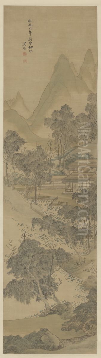 <<wu li fang gu shan shui ping>> Oil Painting by Wu Li