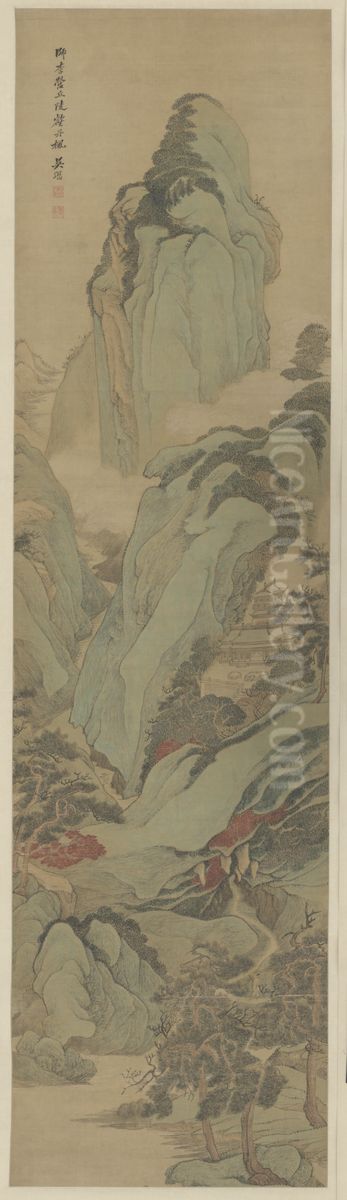 <<wu li fang gu shan shui ping>> Oil Painting by Wu Li