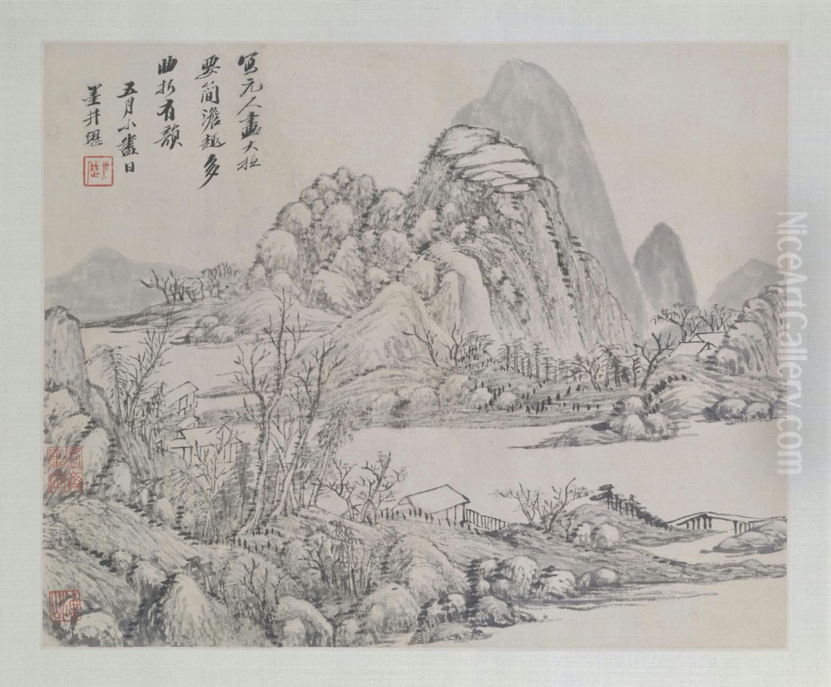 <<wu li shan shui tu ce>> Oil Painting by Wu Li