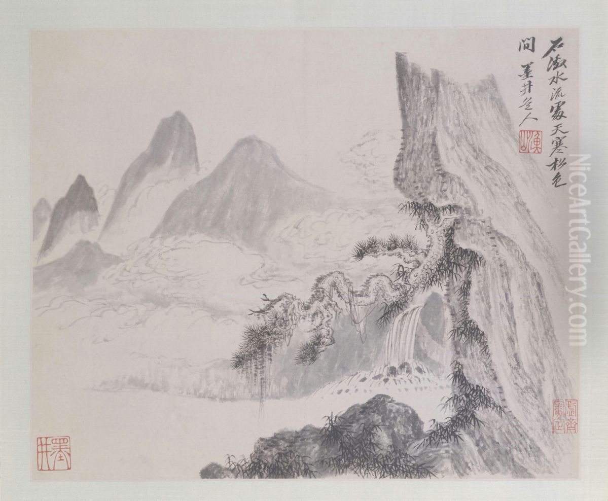 <<wu li shan shui tu ce>> Oil Painting by Wu Li