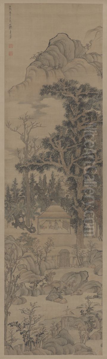 <<chen hong shou ren wu shan shui zhou>> Oil Painting by Chen Hongshou